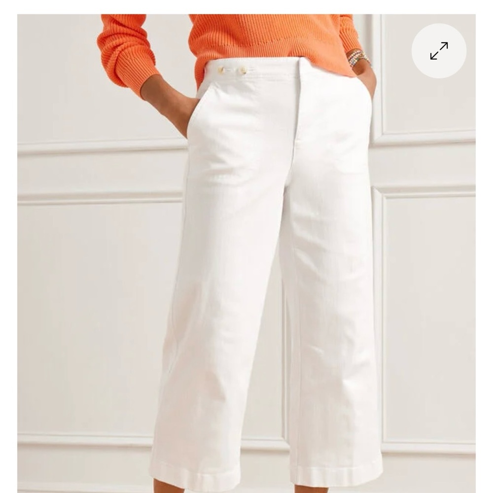 Talbots white crop wide leg denim size 16